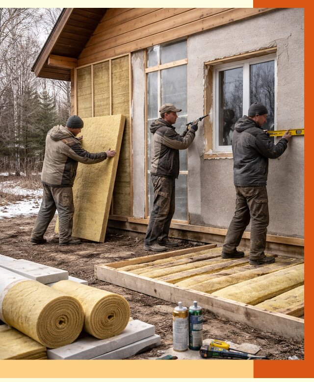 Утепление дачного дома в Кирово-чепецке от 5165 руб/м2 — недорого | ТепломастерКрв