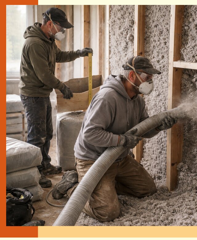 Утепление таунхауса эковатой в Кирово-чепецке для максимально теплых стен