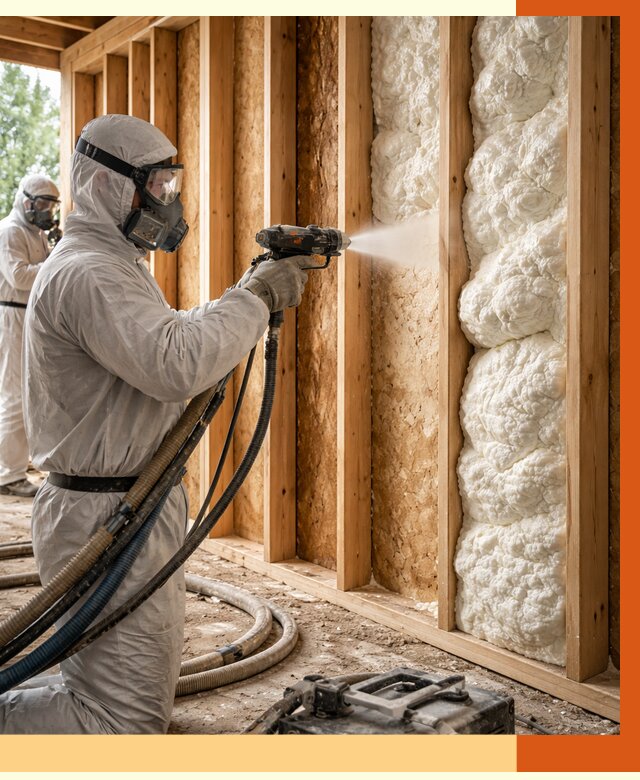 Утепление каркасного дома ППУ в Кирово-чепецке от 3045 руб./м2 — работа под ключ | ТепломастерКрв