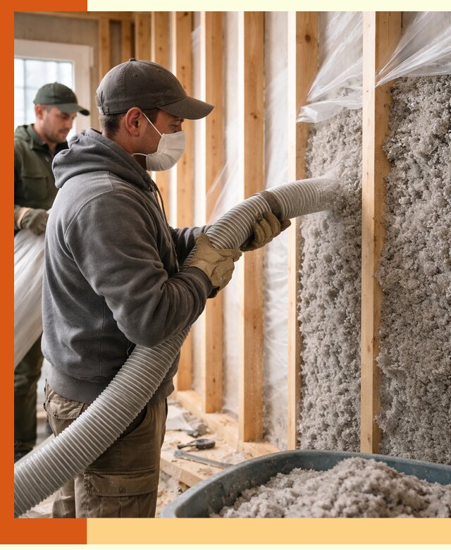 Утепление каркасного дома эковатой в Кирово-чепецке — качественно и надолго