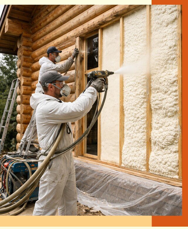 Утепление деревянного дома ППУ в Кирово-чепецке от 4567 руб/м2 | ТепломастерКрв — под ключ