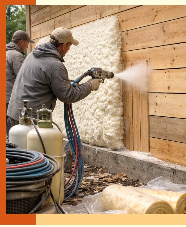 Утепление деревянного дома пенополиуретаном в Кирово-чепецке