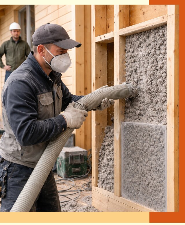 Утепление дома из бруса эковатой в Кирово-чепецке от 2012 руб/м2 | ТепломастерКрв