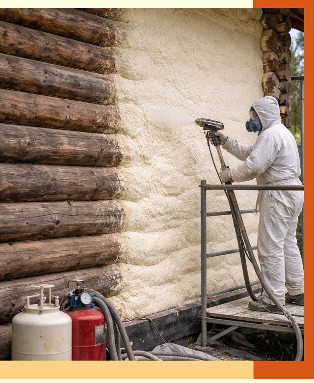 Утепление бревенчатого дома ППУ в Кирово-чепецке под ключ от 6796 руб. | ТепломастерКрв