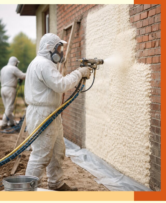 Утепление кирпичного дома ППУ в Кирово-чепецке под ключ от 7068 руб. | ТепломастерКрв