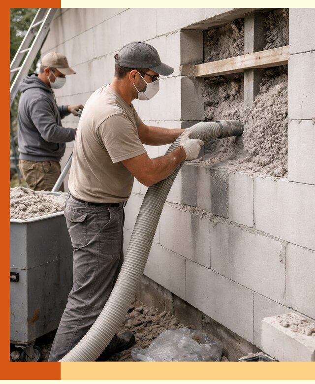 Утепление дома из газобетона эковатой в Кирово-чепецке