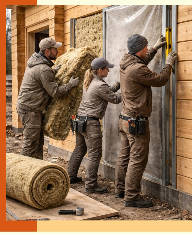 Утепление дома из двойного бруса в Кирово-чепецке качественно и надёжно