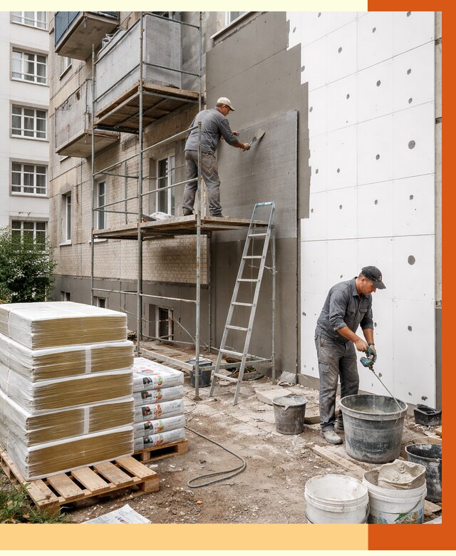 Утепление квартиры снаружи в Кирово-чепецке от 6688 руб/м2 под ключ | ТепломастерКрв