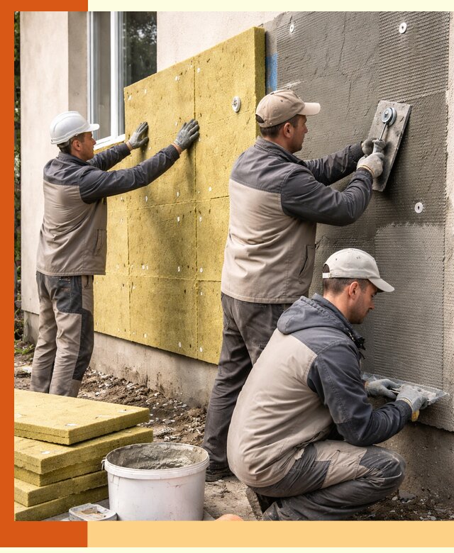 Утепление фасада под штукатурку в Кирово-чепецке — энергоэффективная технология