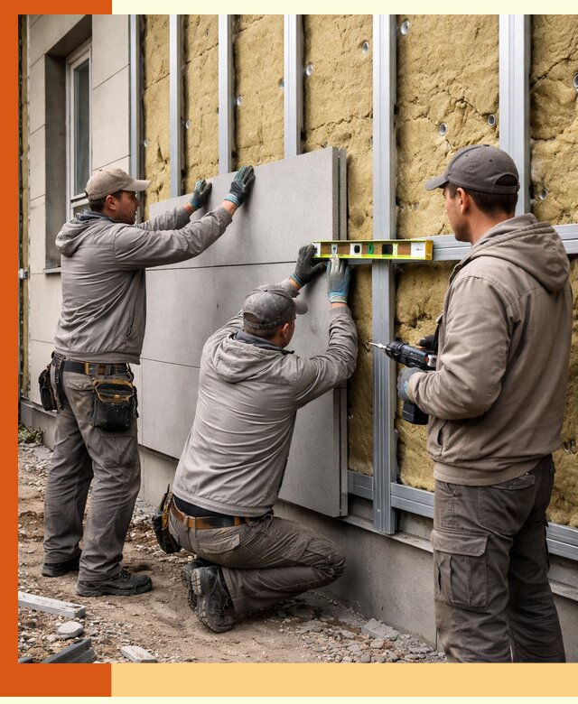 Утепление вентилируемого фасада под ключ в Кирово-чепецке