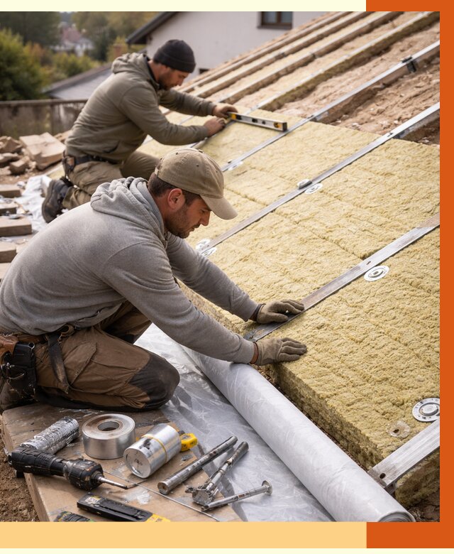 Утепление крыши снаружи в Кирово-чепецке под ключ от 1305 руб./м2 | ТепломастерКрв