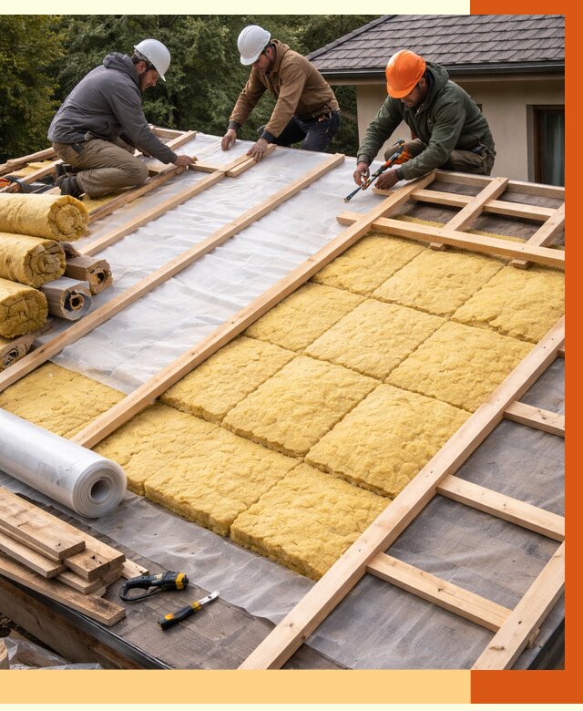 Утепление скатной крыши в Кирово-чепецке от 1359 руб./м2 под ключ | ТепломастерКрв