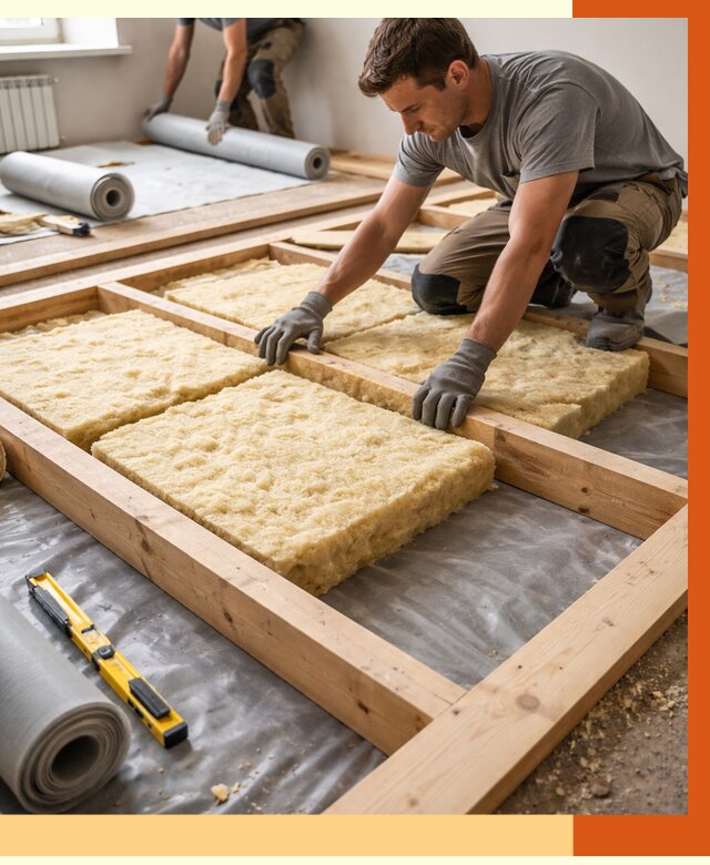 Утепление деревянного пола в Кирово-чепецке от 1631 руб./м2 под ключ | ТепломастерКрв