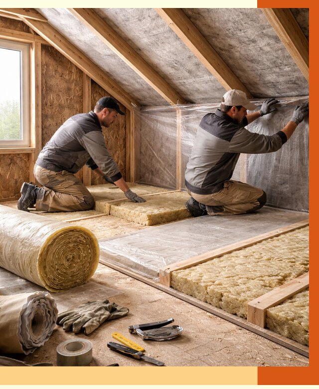 Утепление чердака в Кирово-чепецке от 8156 руб/м² — теплоизоляция и комплексное утепление под ключ | ТепломастерКрв