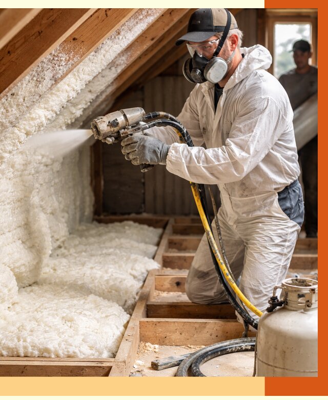 Утепление чердака ППУ в Кирово-чепецке от 9373 руб./м2 — услуга под ключ | ТепломастерКрв