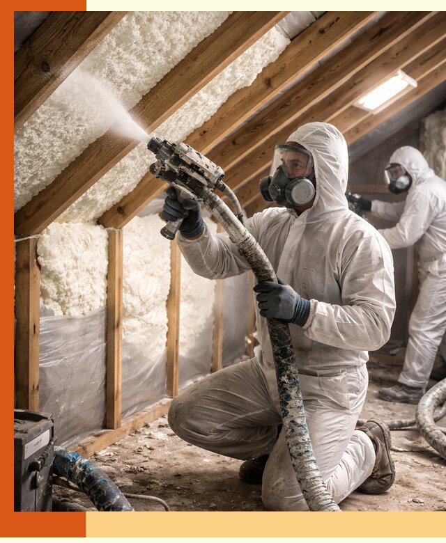 Утепление чердака пенополиуретаном (ППУ) в Кирово-чепецке