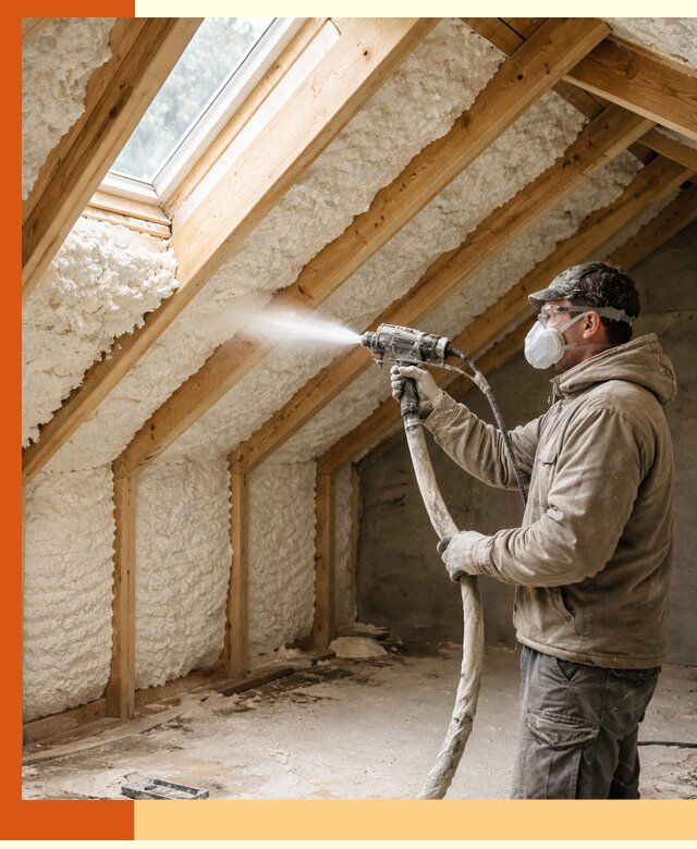 Утепление мансарды ППУ в Кирово-чепецке быстро и надежно