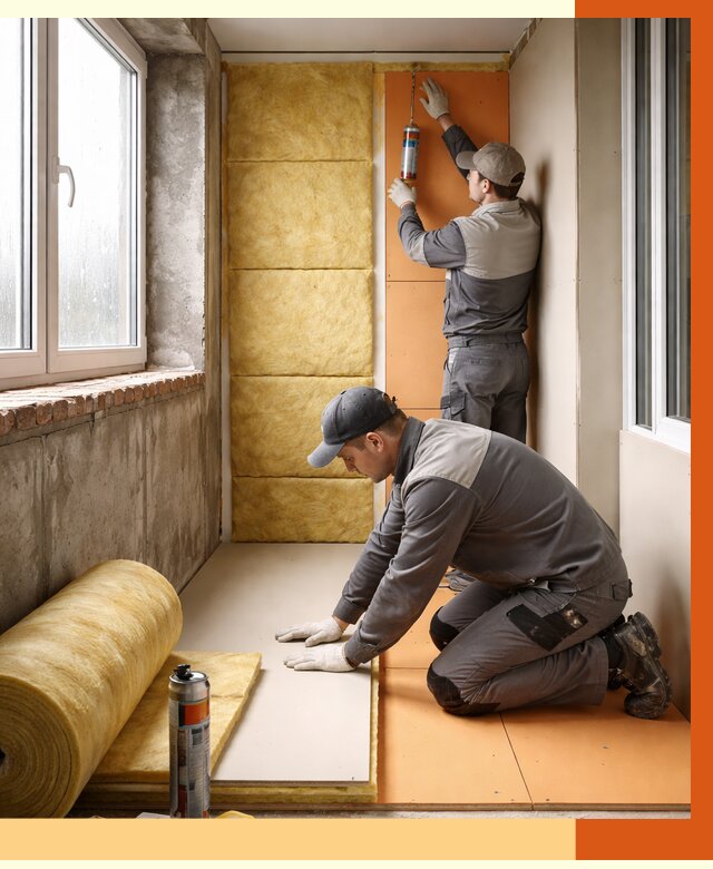 Утепление лоджии под ключ в Кирово-чепецке от 7068 руб/м2 — комплексное решение | ТепломастерКрв