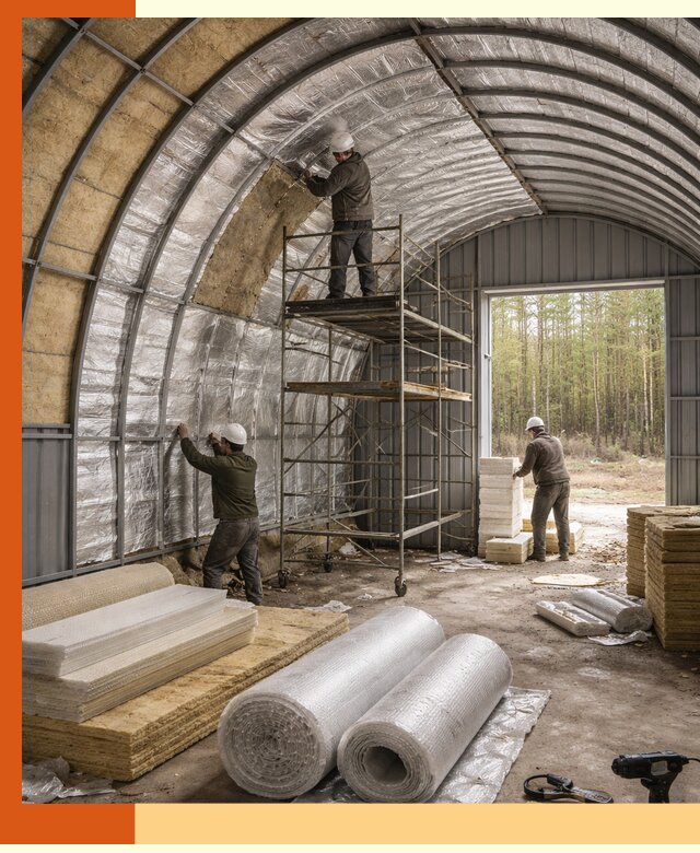 Утепление арочного ангара под ключ в Кирово-чепецке