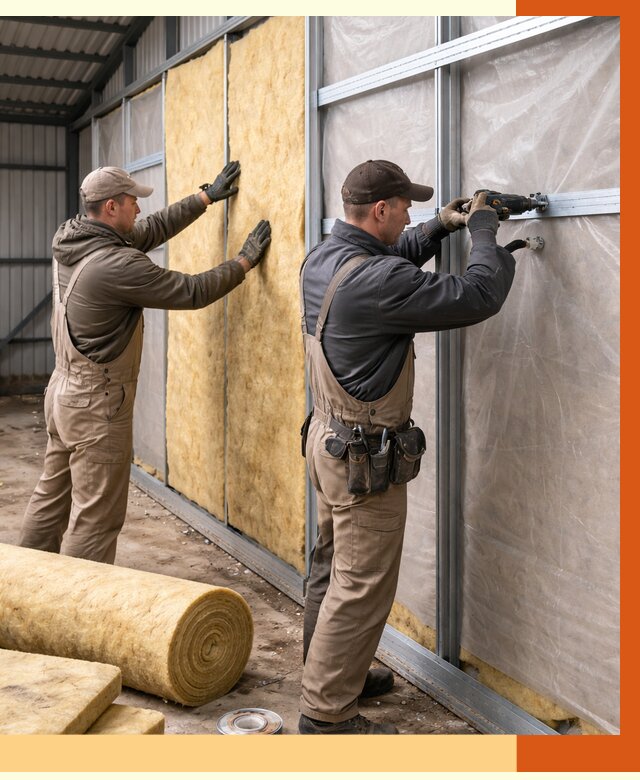 Утепление металлического ангара в Кирово-чепецке от 5165 руб/м2 — услуги под ключ | ТепломастерКрв