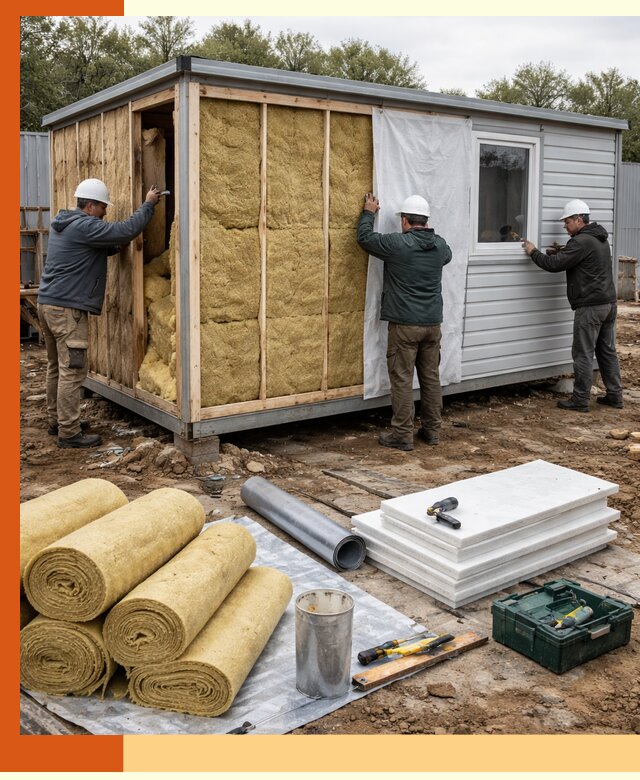 Утепление строительной бытовки под ключ в Кирово-чепецке для любых условий