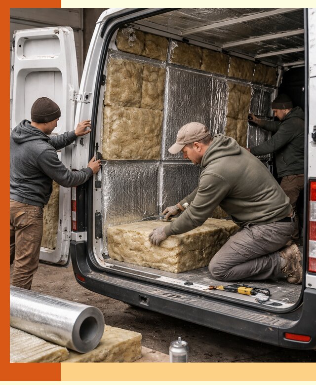 Утепление фургона в Кирово-чепецке: профессиональная теплоизоляция и шумоизоляция