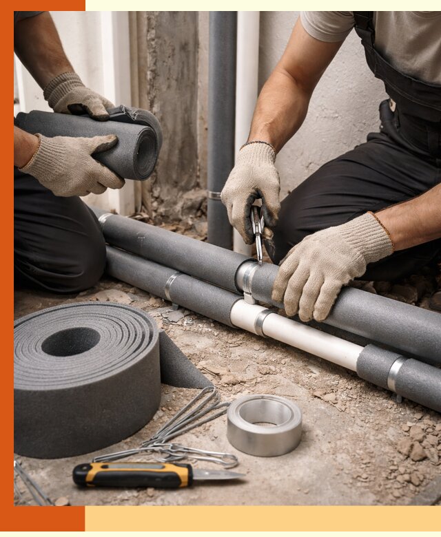 Утепление труб водоснабжения в Кирово-чепецке — монтаж и защита сети