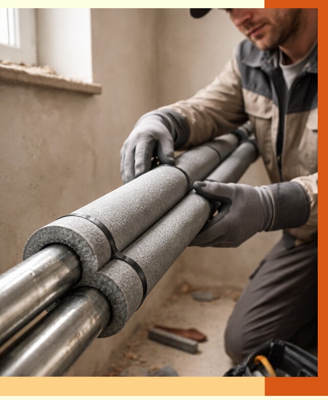 Утепление труб отопления в Кирово-чепецке от 3099 руб. за м² — услуги под ключ | ТепломастерКрв