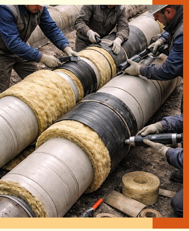 Утепление трубопровода в Кирово-чепецке под ключ от 2012 руб. — надежно и выгодно | ТепломастерКрв