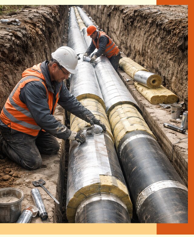 Утепление теплотрассы в Кирово-чепецке от 4893 руб./м2 — ппу и комплексная изоляция | ТепломастерКрв