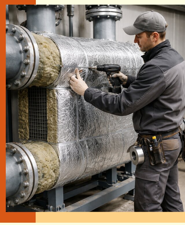 Утепление теплообменника в Кирово-чепецке — профессиональная теплоизоляция оборудования