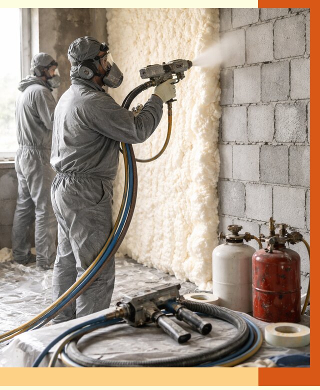 Утепление блочной стены ППУ в Кирово-чепецке от 4621 руб./м² — ТепломастерКрв