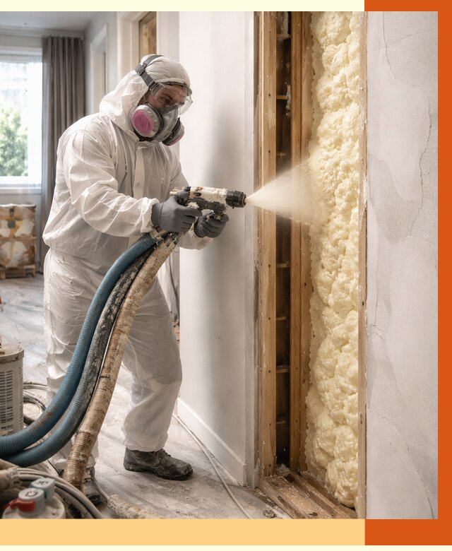 Межстеновое утепление ППУ в Кирово-чепецке от 2990 руб/м2 — межстенное утепление под ключ | ТепломастерКрв