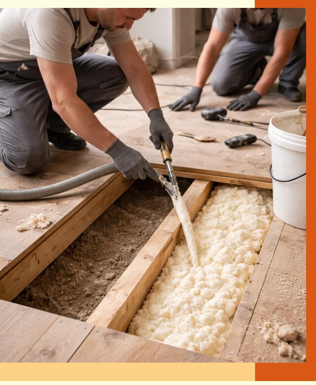 Заполнение пустот пола в Кирово-чепецке от 2936 руб. — утепление пустот пола под ключ | ТепломастерКрв