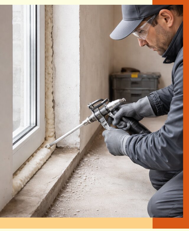 Герметизация стыков ППУ в Кирово-чепецке от 1794 руб. за м2 — утепление примыканий под ключ | ТепломастерКрв