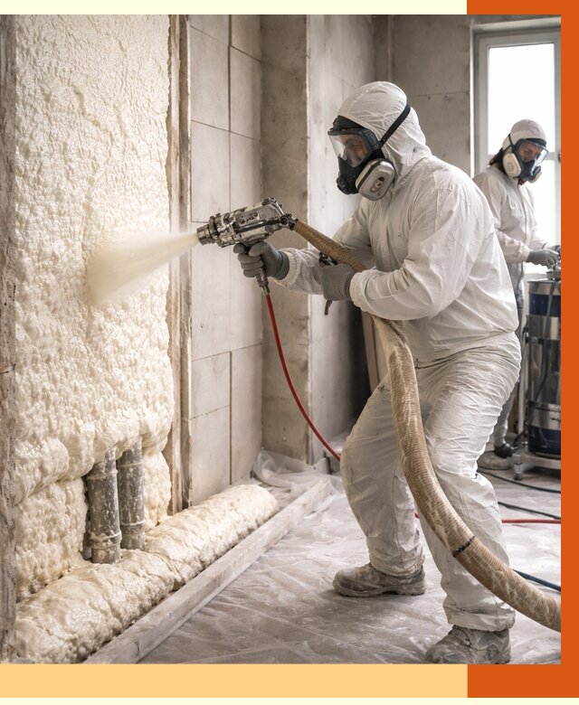 Напыление пенополиуретана в Кирово-чепецке от 8156 руб./м2 — услуги и монтаж ППУ | ТепломастерКрв