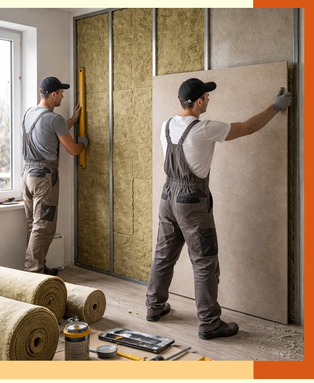 Шумоизоляция стен в Кирово-чепецке от 4893 руб/м2 — звукоизоляция стен под ключ | ТепломастерКрв