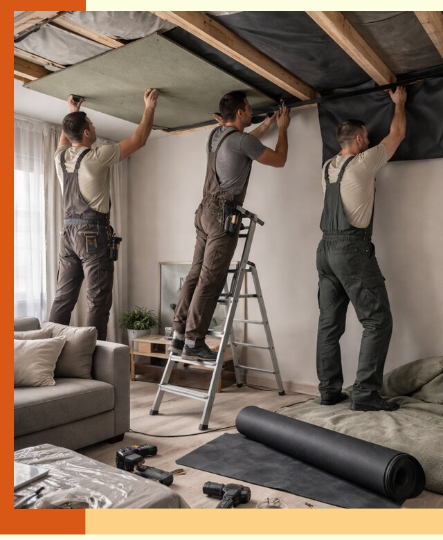 Шумоизоляция потолка в Кирово-чепецке — профессиональное устранение шумов