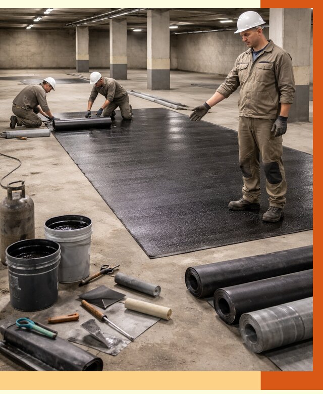 Гидроизоляция паркинга в Кирово-чепецке от 1305 руб/м² — профессиональная защита | ТепломастерКрв