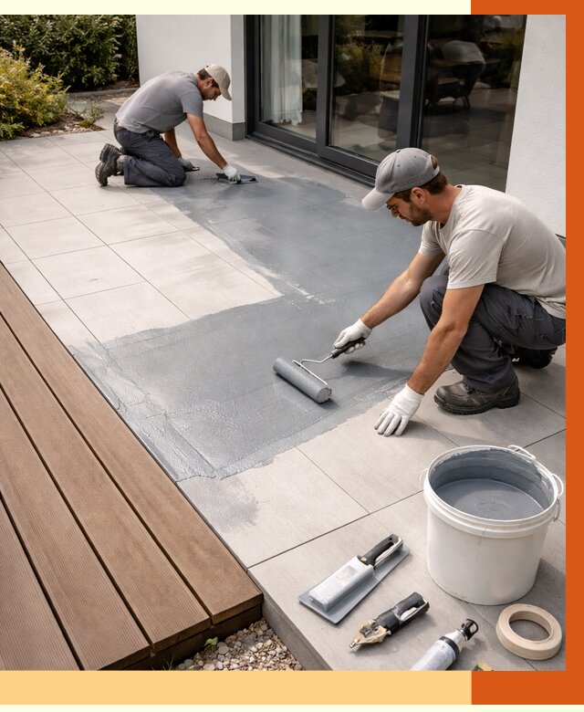 Гидроизоляция террасы в Кирово-чепецке под ключ от 8156 руб./м² | ТепломастерКрв