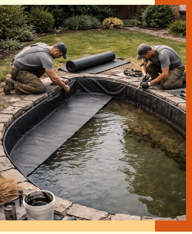 Гидроизоляция пруда в Кирово-чепецке от 16311 руб. под ключ | ТепломастерКрв профессионально