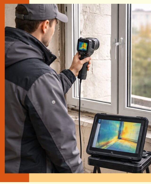 Тепловизионное обследование дома в Кирово-чепецке для выявления утечек тепла