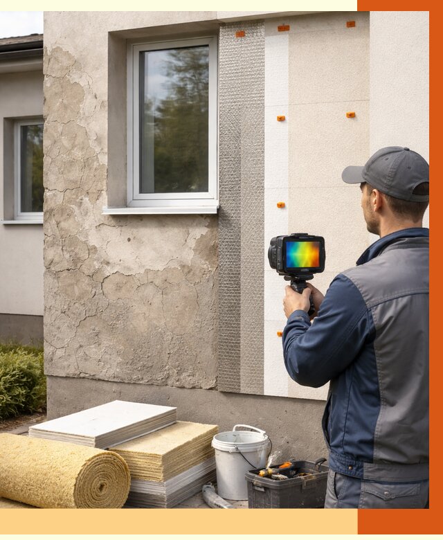 Тепловизионное обследование фасада в Кирово-чепецке от 4893 руб. под ключ | ТепломастерКрв