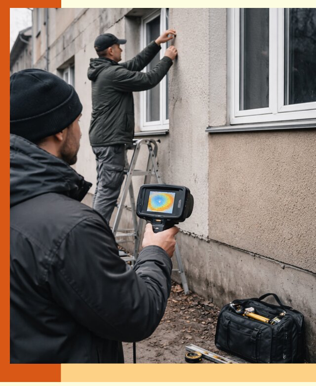 Тепловизионное обследование фасада в Кирово-чепецке для выявления дефектов