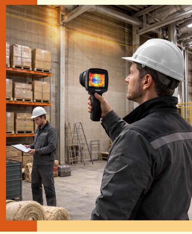 Тепловизионное обследование склада и выявление утечек в Кирово-чепецке