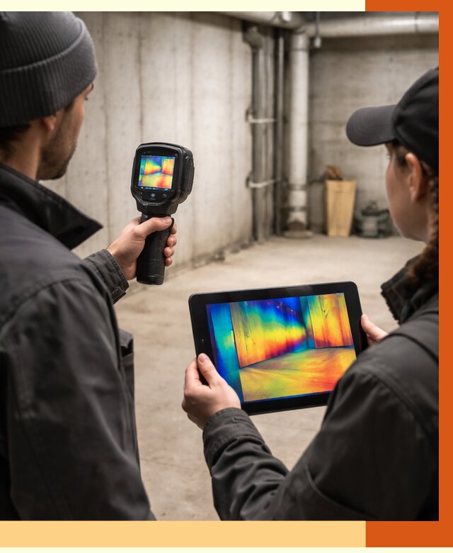 Тепловизионное обследование подвала в Кирово-чепецке от 4893 руб. — проверка гидроизоляции | ТепломастерКрв