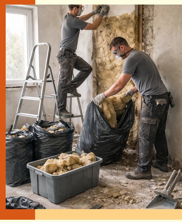 Демонтаж старого утеплителя и вывоз отходов в Кирово-чепецке