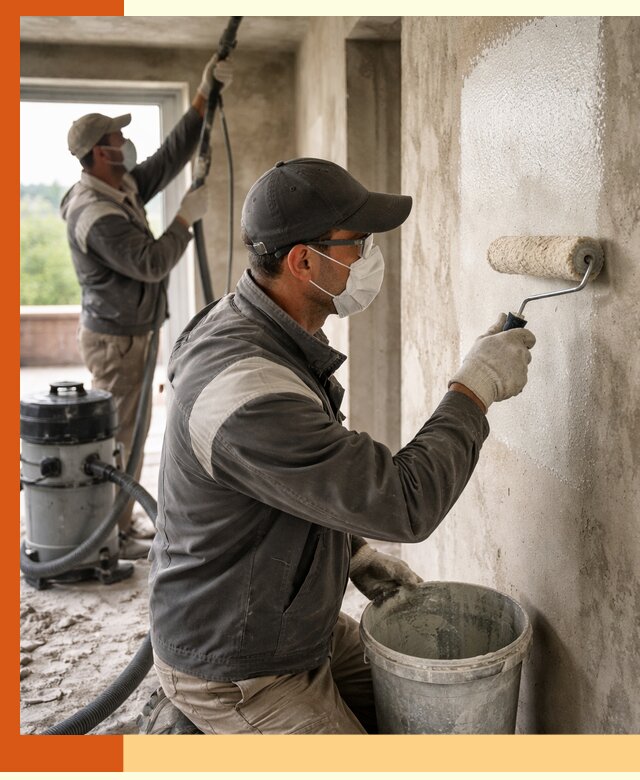 Подготовка поверхности под напыление утеплителя в Кирово-чепецке