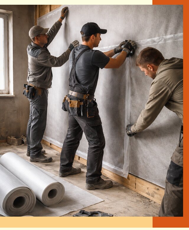 Монтаж ветроизоляции в Кирово-чепецке от 4893 руб./м2 — профессионально | ТепломастерКрв