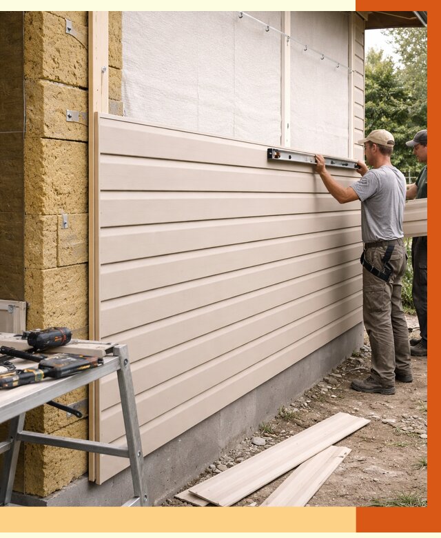 Монтаж сайдинга после утепления в Кирово-чепецке от 2012 руб. — обшивка и облицовка | ТепломастерКрв